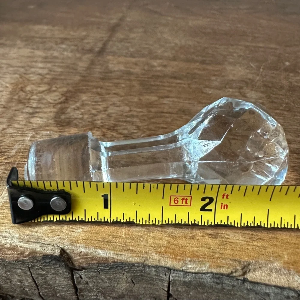Mid Century Faceted Glass Bottle Stopper, Replacement Cruet Stopper VINTAGE